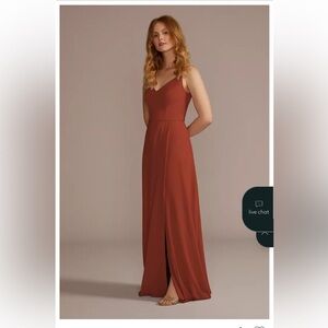 David's Bridal Cinnamon Bridesmaid Dress Size 6